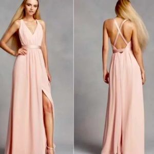 Vera Wang White Open Back Blush formal event Dress